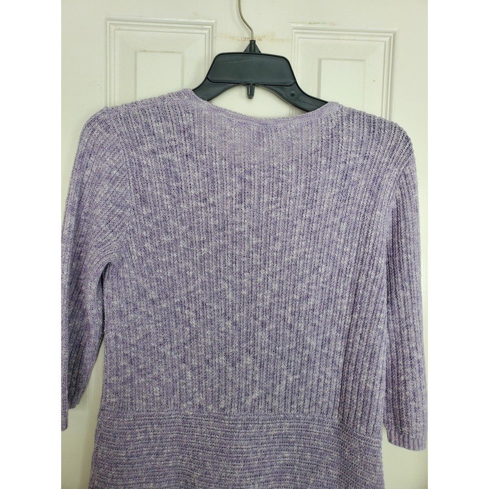 Pure Jill Sweater Purple Asymmetrical Hem Ribbed Knit Pullover Casual XS Petite - Picture 6 of 8